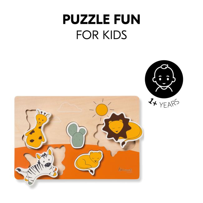Puzzle din lemn certificat FSC, Hauck, Safari EKDhk13083
