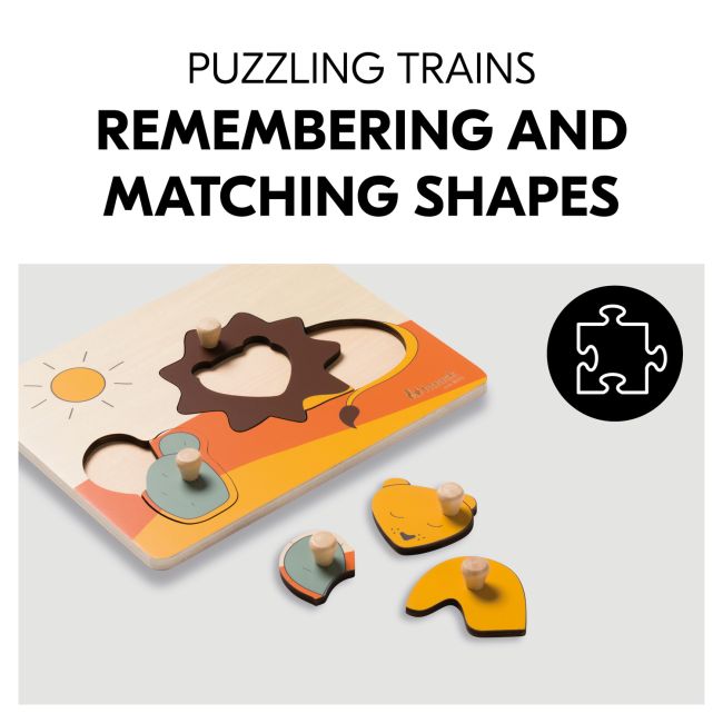Puzzle din lemn certificat FSC, cu piese imbinate, Hauck, Lion EKDhk13502