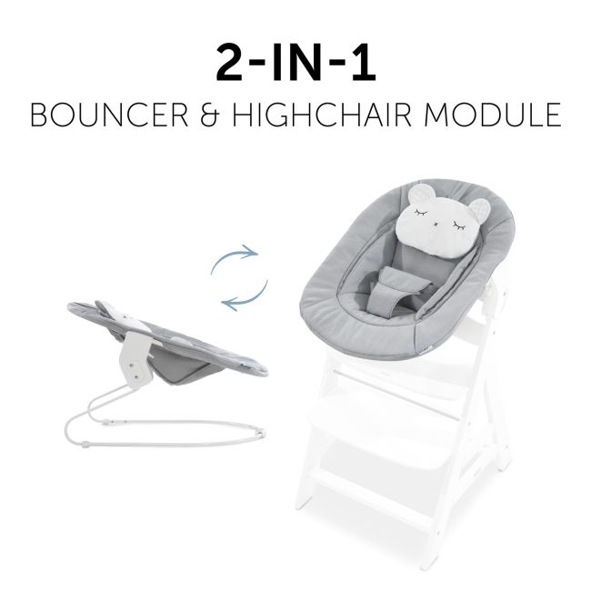 Sezlong Alpha Bouncer 2in1, Pastel Bear - Light Grey EKDhk61833