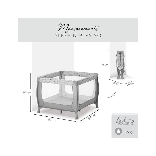Tarc pliabil Hauck Sleep N Play SQ Nordic Grey EKD60649
