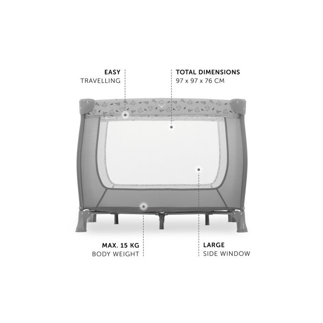 Tarc pliabil Hauck Sleep N Play SQ Nordic Grey EKD60649