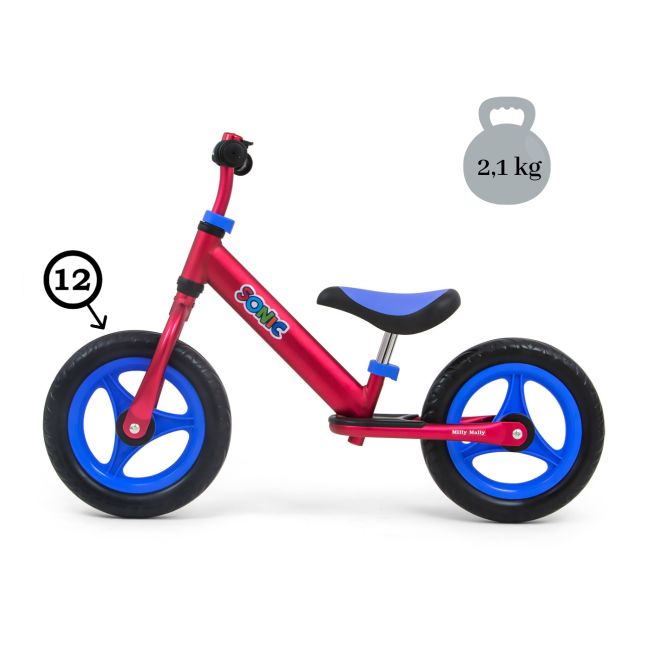 Bicicleta usoara din aluminiu, fara pedale, Sonic Red EKDb25696