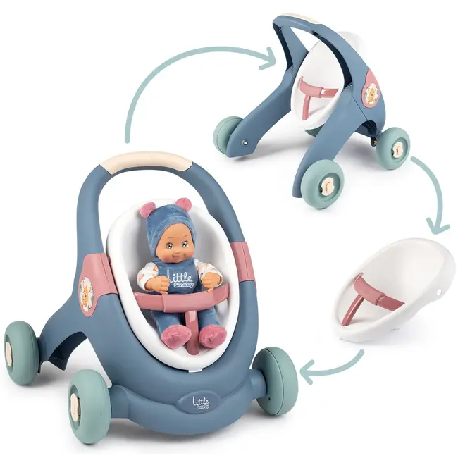 Carucior pentru papusi smoby baby walker 3 in 1 cu papusa hubs7600140308