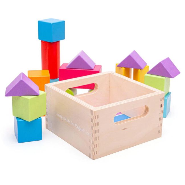 Cuburi din lemn - set 17 piese