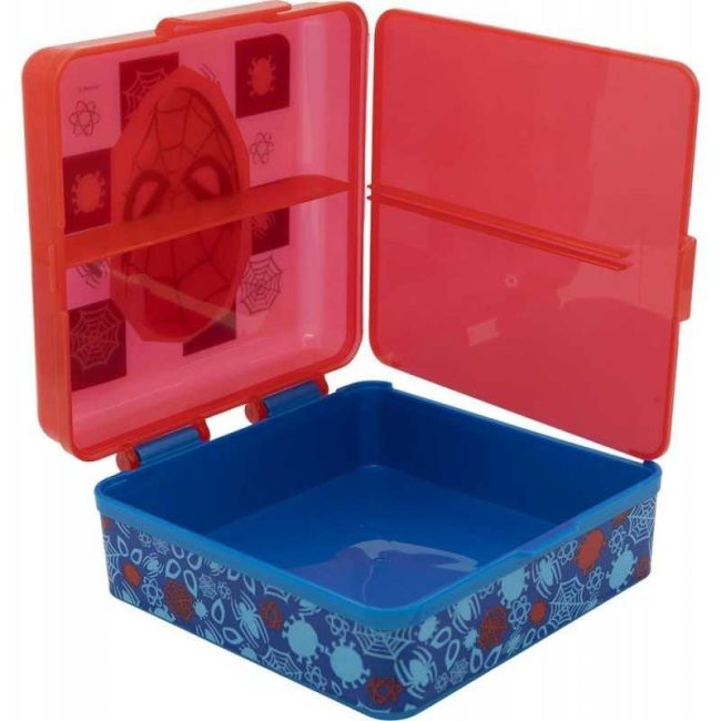 Cutie sandwich compartimentata Spiderman TataWay CZ11274 BBJCZ11274_Albastru/Rosu