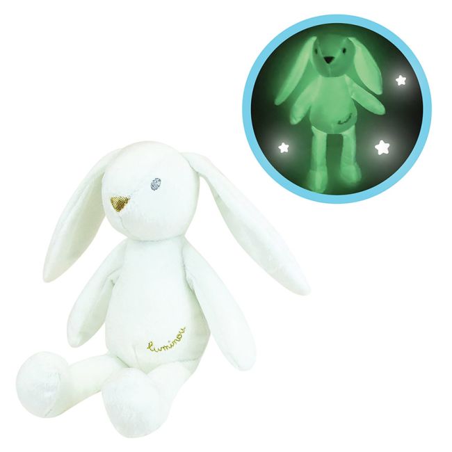 Jucarie plus jemini fosforescenta 21cm iepure luminou alb je040744