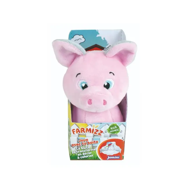 Jucarie plus jemini in cutie pentru colorat 15cm purcel je024316