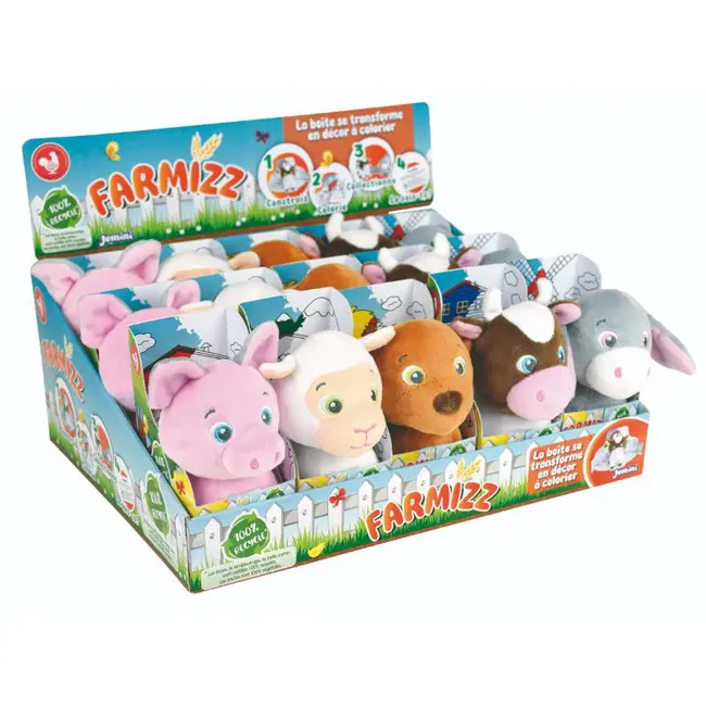 Jucarie plus jemini in cutie pentru colorat 15cm purcel je024316