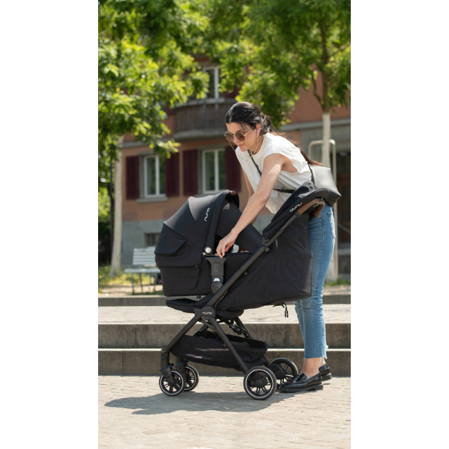 Nuna - set carucior ultracompact trvl caviar + adaptori trvl + landou lytl caviar bbbst15713cvrglset2