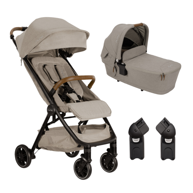 Nuna - set carucior ultracompact trvl hazelwood + adaptori trvl + landou lytl hazelwood bbbst15713hazglset2