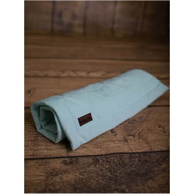 Paturica Soft Touch cu doua fete, Catifea si Bumbac, 100x70 cm, Aquamarine EKDpk6927