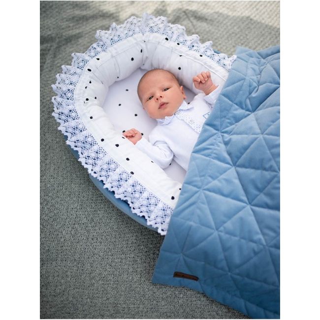 Paturica Soft Touch cu doua fete, Catifea si Bumbac, 50x70 cm, Jeans EKDpk6804