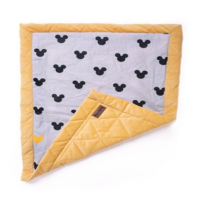 Paturica Soft Touch cu doua fete, Catifea si Bumbac, 50x70 cm, Mustard EKDpk6828