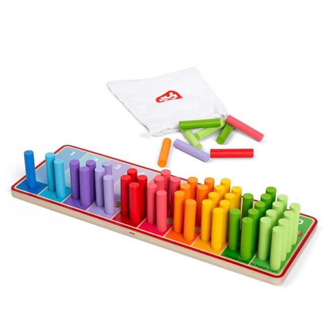 Set betisoare din lemn pentru numarat - curcubeu