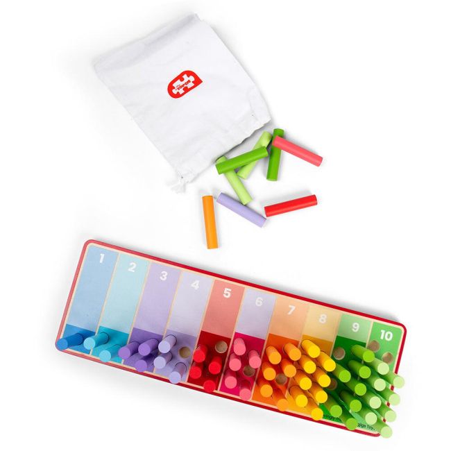 Set betisoare din lemn pentru numarat - curcubeu