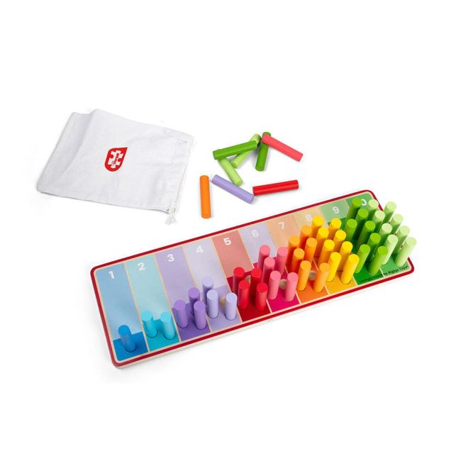 Set betisoare din lemn pentru numarat - curcubeu