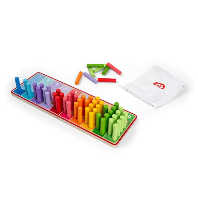 Set betisoare din lemn pentru numarat - curcubeu