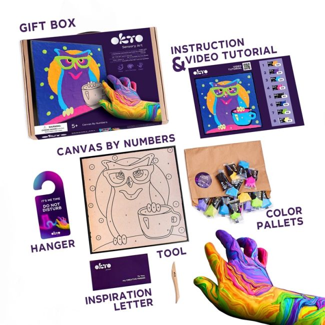 Set pictura cu argila usoara, 29*29 cm - Owl KRTOK20003