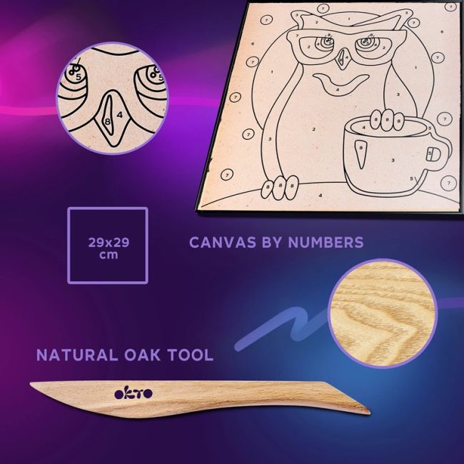 Set pictura cu argila usoara, 29*29 cm - Owl KRTOK20003