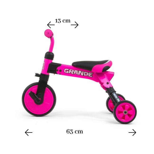 Tricicleta pliabila, transformabila in Bicicleta fara pedale, Grande Pink EKDmm25047