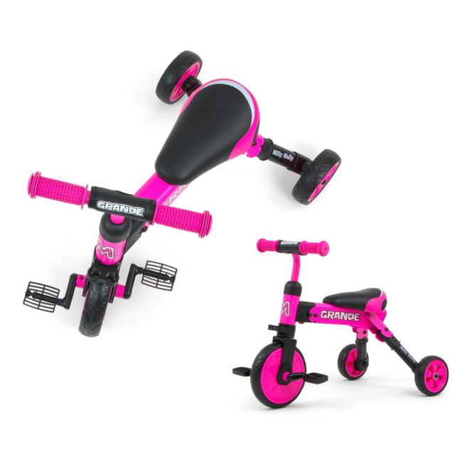 Tricicleta pliabila, transformabila in Bicicleta fara pedale, Grande Pink EKDmm25047