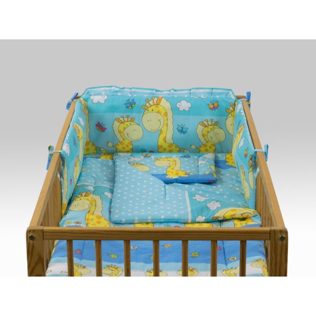 Lenjerie MyKids Happy Giraffe Albastru 5 Piese 120x60 cm 00006593