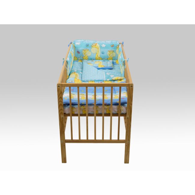 Lenjerie MyKids Happy Giraffe Albastru 5 Piese 120x60 cm 00006593