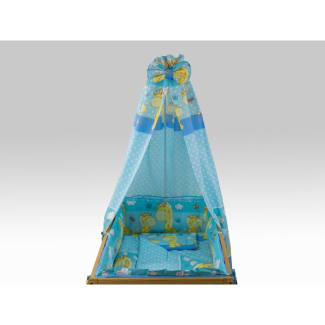 Lenjerie MyKids Happy Giraffe Albastru 5 Piese 120x60 cm 00006593