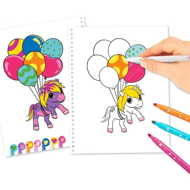 Carte de colorat cu carioci Ylvi Create Your Unicorn Depesche PT12168 BBJPT12168_Initiala