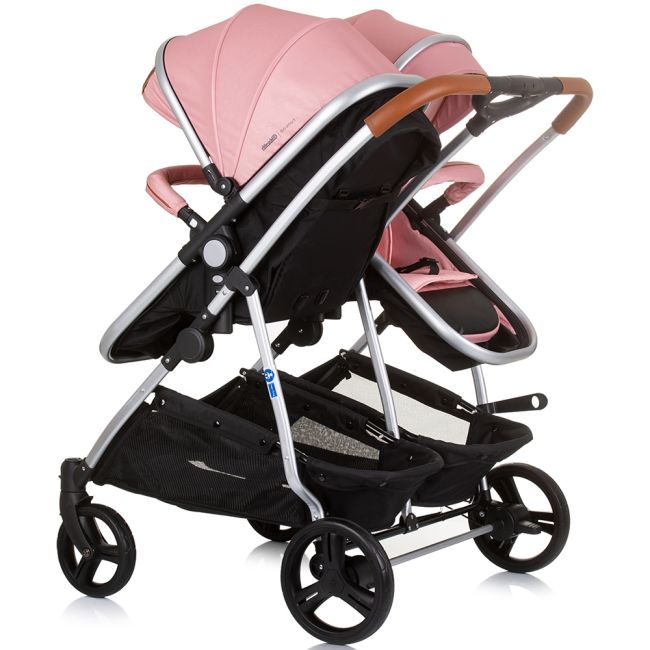 Carucior gemeni chipolino duo smart 3 in 1 flamingo hubst-kbds02405fl