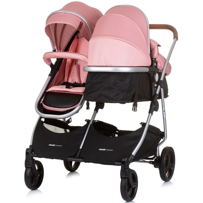 Carucior gemeni chipolino duo smart 3 in 1 flamingo hubst-kbds02405fl