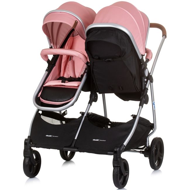 Carucior gemeni chipolino duo smart 3 in 1 flamingo hubst-kbds02405fl