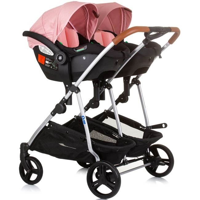 Carucior gemeni chipolino duo smart 3 in 1 flamingo hubst-kbds02405fl