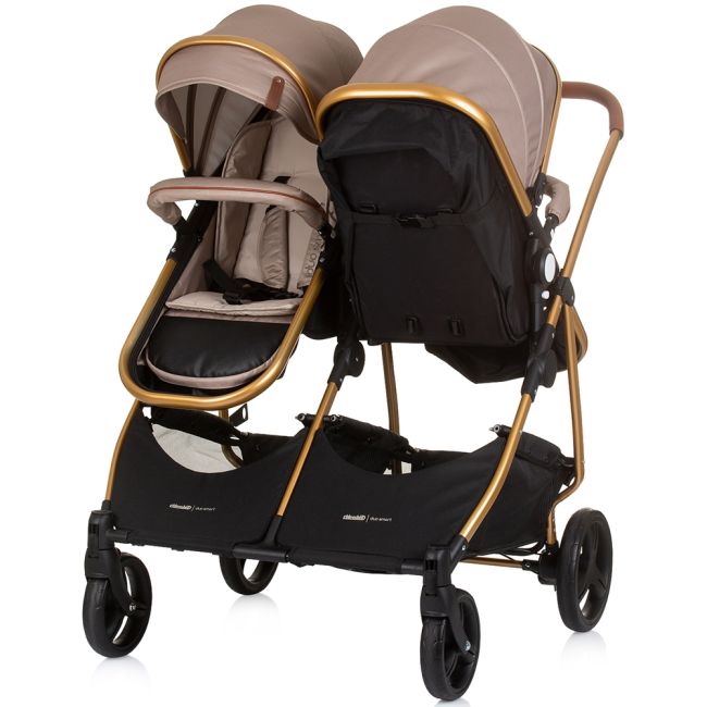 Carucior gemeni chipolino duo smart 3 in 1 golden beige hubst-kbds02403gb