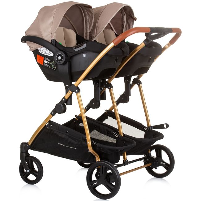 Carucior gemeni chipolino duo smart 3 in 1 golden beige hubst-kbds02403gb