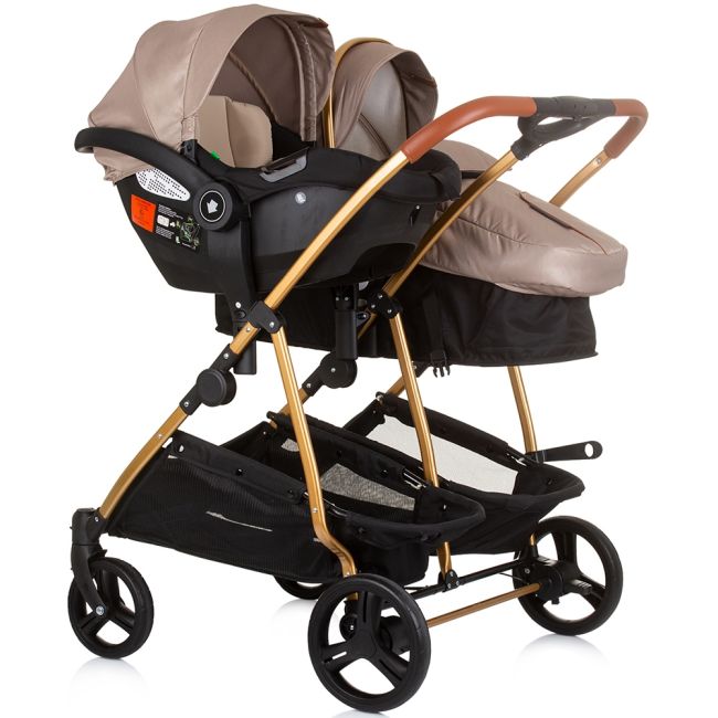 Carucior gemeni chipolino duo smart 3 in 1 golden beige hubst-kbds02403gb