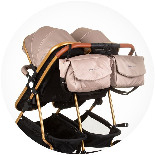 Carucior gemeni chipolino duo smart 3 in 1 golden beige hubst-kbds02403gb