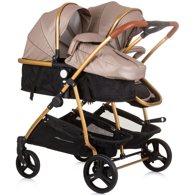 Carucior gemeni chipolino duo smart 3 in 1 golden beige hubst-kbds02403gb