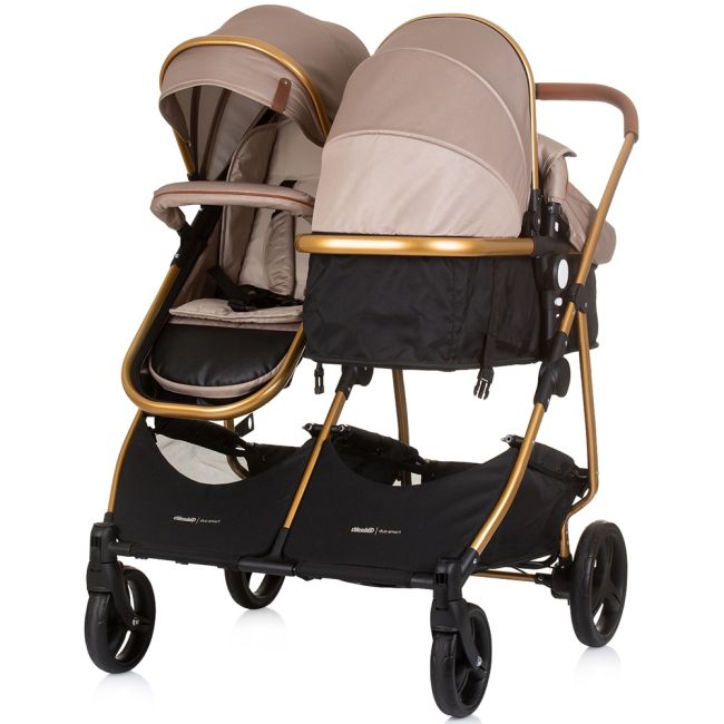 Carucior gemeni chipolino duo smart 3 in 1 golden beige hubst-kbds02403gb