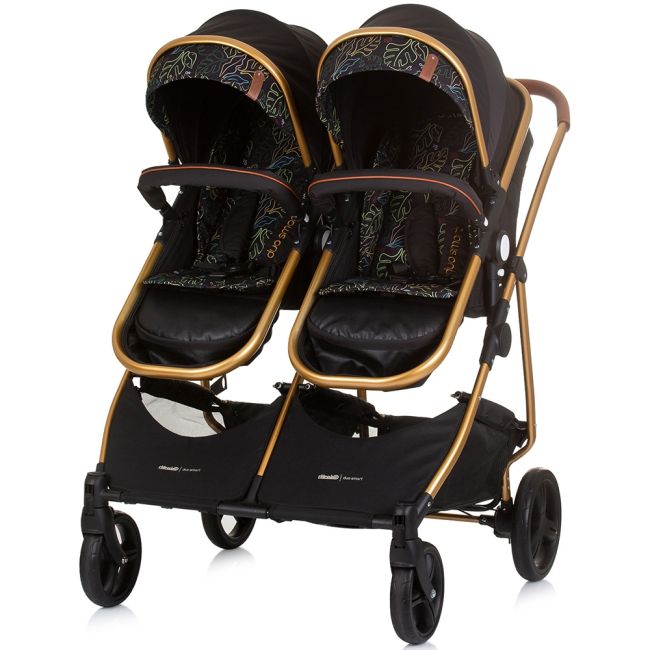 Carucior gemeni chipolino duo smart 3 in 1 obsidian leaves hubst-kbds02404ol