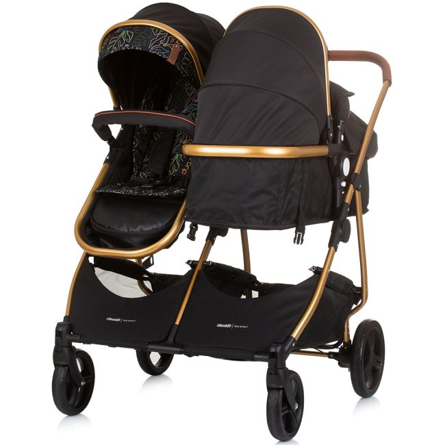 Carucior gemeni chipolino duo smart 3 in 1 obsidian leaves hubst-kbds02404ol