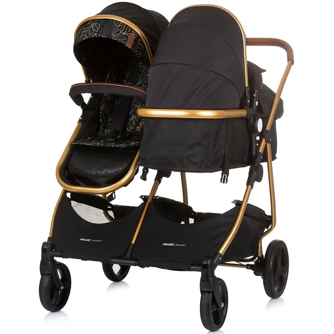 Carucior gemeni chipolino duo smart 3 in 1 obsidian leaves hubst-kbds02404ol