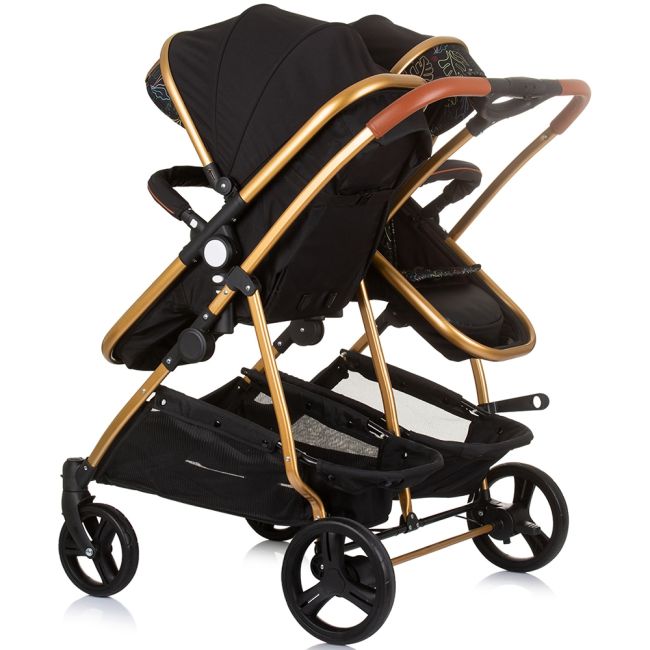 Carucior gemeni chipolino duo smart 3 in 1 obsidian leaves hubst-kbds02404ol