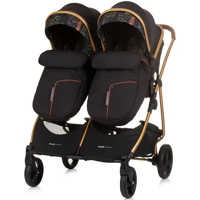 Carucior gemeni chipolino duo smart 3 in 1 obsidian leaves hubst-kbds02404ol