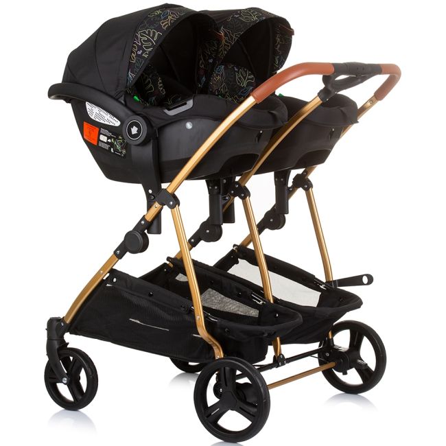 Carucior gemeni chipolino duo smart 3 in 1 obsidian leaves hubst-kbds02404ol
