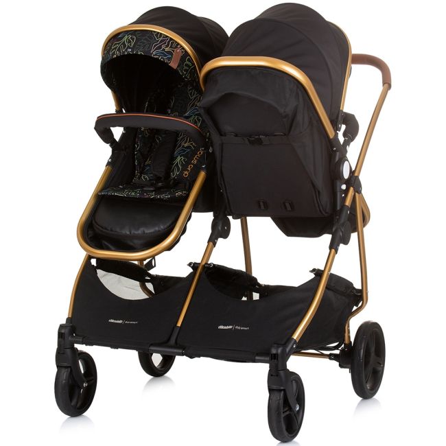 Carucior gemeni chipolino duo smart 3 in 1 obsidian leaves hubst-kbds02404ol