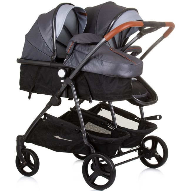 Carucior gemeni chipolino duo smart 3 in 1 silver grey hubst-kbds02402sg