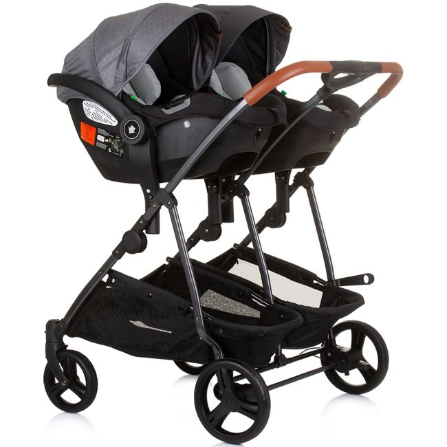 Carucior gemeni chipolino duo smart 3 in 1 silver grey hubst-kbds02402sg