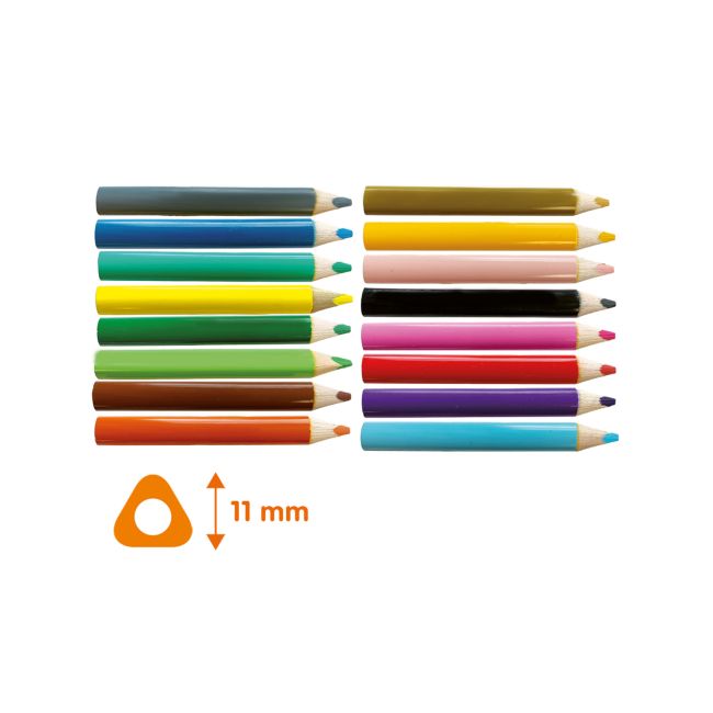 Creioane colorate triunghiulare XL - 16 bucati TSG29120