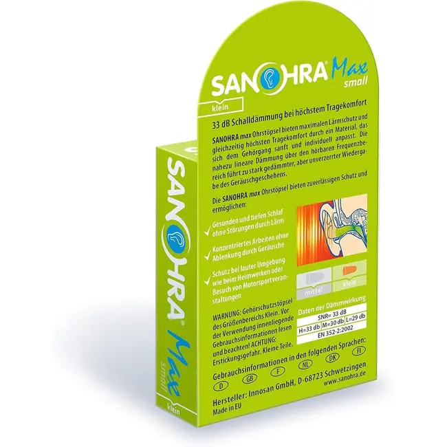 Dopuri de urechi pentru copii, pentru protectia auzului impotriva zgomotului, 3 ani+, SNR 33dB, 12 bucati, spuma, portocaliu, SANOHRA Max Kids